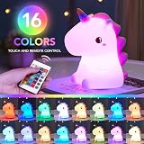 One Fire Unicorn Night Light Kids 16 Colours Remote Dimmable Silicone 12H view 3