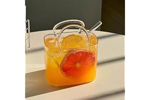 2026 Trendy Purse Drinking Glass, 27.1 oz Unique Wine Glasses with Straw, Decorative Fish Bowl Vase for Cute Room Decor, for 