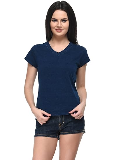 Womens's Cotton Top(Indigo Wash, XS-4XL)
