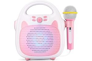 IROO Toy Karaoke Machine for Kids, Karaoke Toys Gifts for Girls Ages 4, 5, 6, 7, 8, 9, 10, 4-12 Years Old Girls Christmas Birthday Gift for Girls (Pinkcolor)