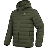 Pioneer Camp Men's Down Puffer Jacket with Hood Lightweight Packable Warm Insulated Thermal Puffy Winter Coat Ski Travel