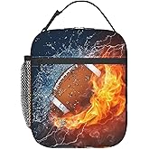 Funacola American Football Ball Sport Lunch Bag For Boys Girls Reusable Lunch Box Insulated Portable Lunch Tote For Kids School Men Women Adults Work Travel Picnic