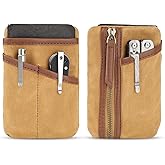SAYRAM SP10 Waxed Canvas EDC Pouch, EDC Organizer Pouch for Men, Small Pocket Organizer Pouch for Coins, Phone, Multitool, Flashlight, EDC Gears