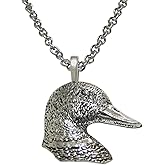 Kiola Designs Mallard Duck Head Pendant Necklace, silver