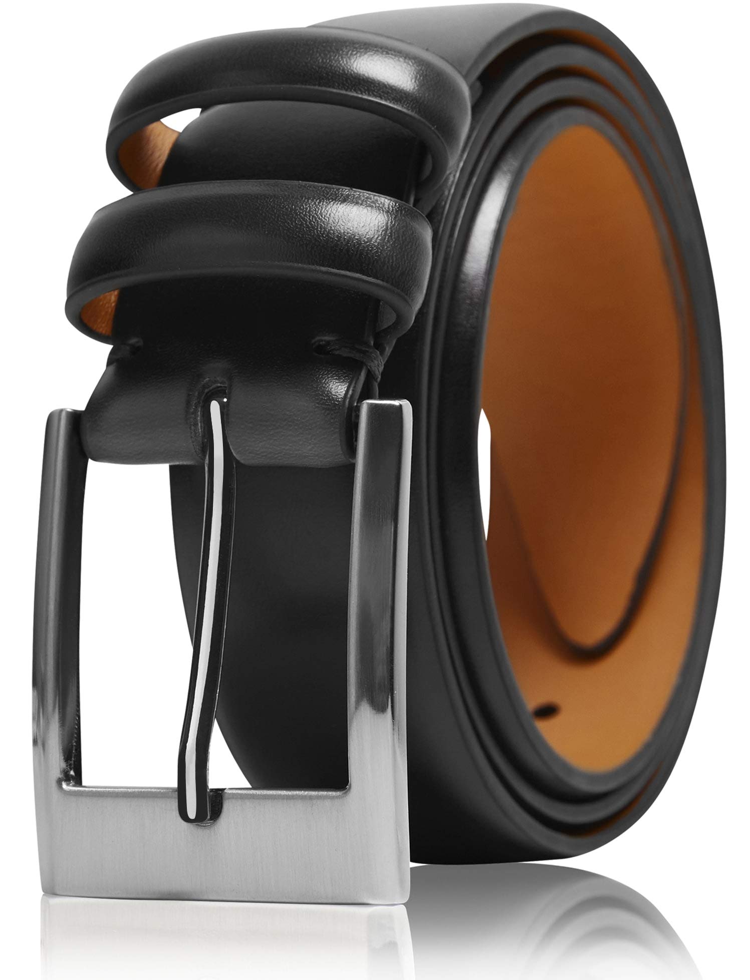 Genuine Leather Dress Belts For Men - Mens Belt For Suits With Single Prong Buckle - Designed in the USA