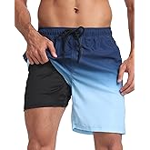 BLATIAL Mens Swim Trunks with Compression Liner 2 in 1 Quick Dry Swimming Shorts Swimwear Bathing Suits with Pockets