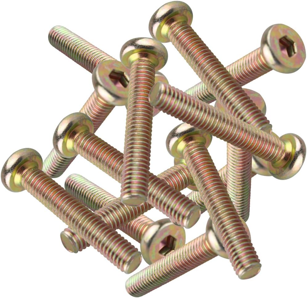 20pcs M6 X 35mm Screws Flat Hex Socket Head Hexagon Furniture Bolts
