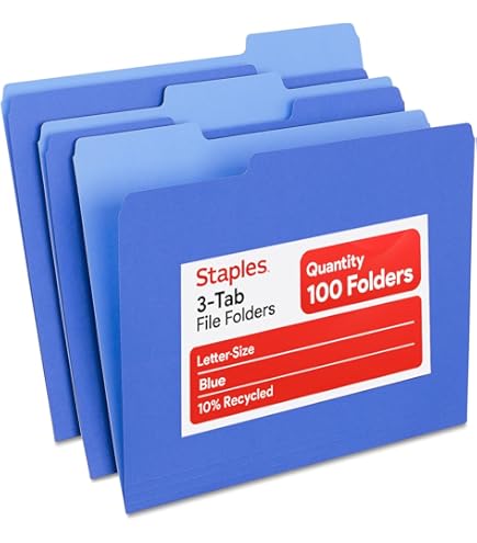 Amazon.com: Universal 10501 File Folders, 1/3 Cut One-Ply Top Tab