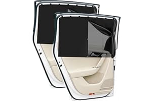 Car Window Shades, 2 Pack Magnetic Double-Layer UV Protection Sun Shade, Adjustable Side Windows Curtains, Full Privacy & Saf