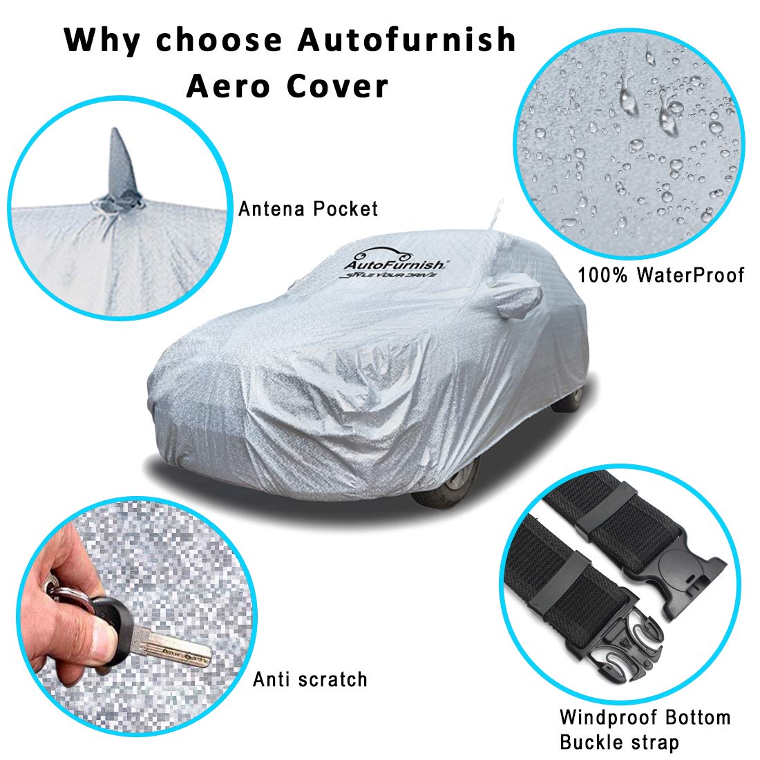 KIA Seltos Car Body Cover Aero Waterproof Heat Resistant Mirror and Antenna Pocket Best Price