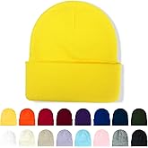 AGLIFEFY Winter Beanie Acrylic Knit Cuffed Plain Hats Skull Cap Warm Beanies for Men Women