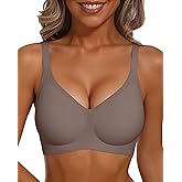 Vertvie Racerback Bras for Women Full Coverage Supportive Wireless Bras Push Up Seamless Bralettes Convertible T-Shirt Bra