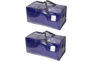 ‎CHVEGLUZ CHVEGLUZ Moving Bags, Extra Large Heavy Duty Moving Bags with Zippers & Handles, Moving Boxes Bins Alternative, Storage Totes for Moving, Dorm Room Essentials Moving Supplies Storage Bags, Blue 2pcs