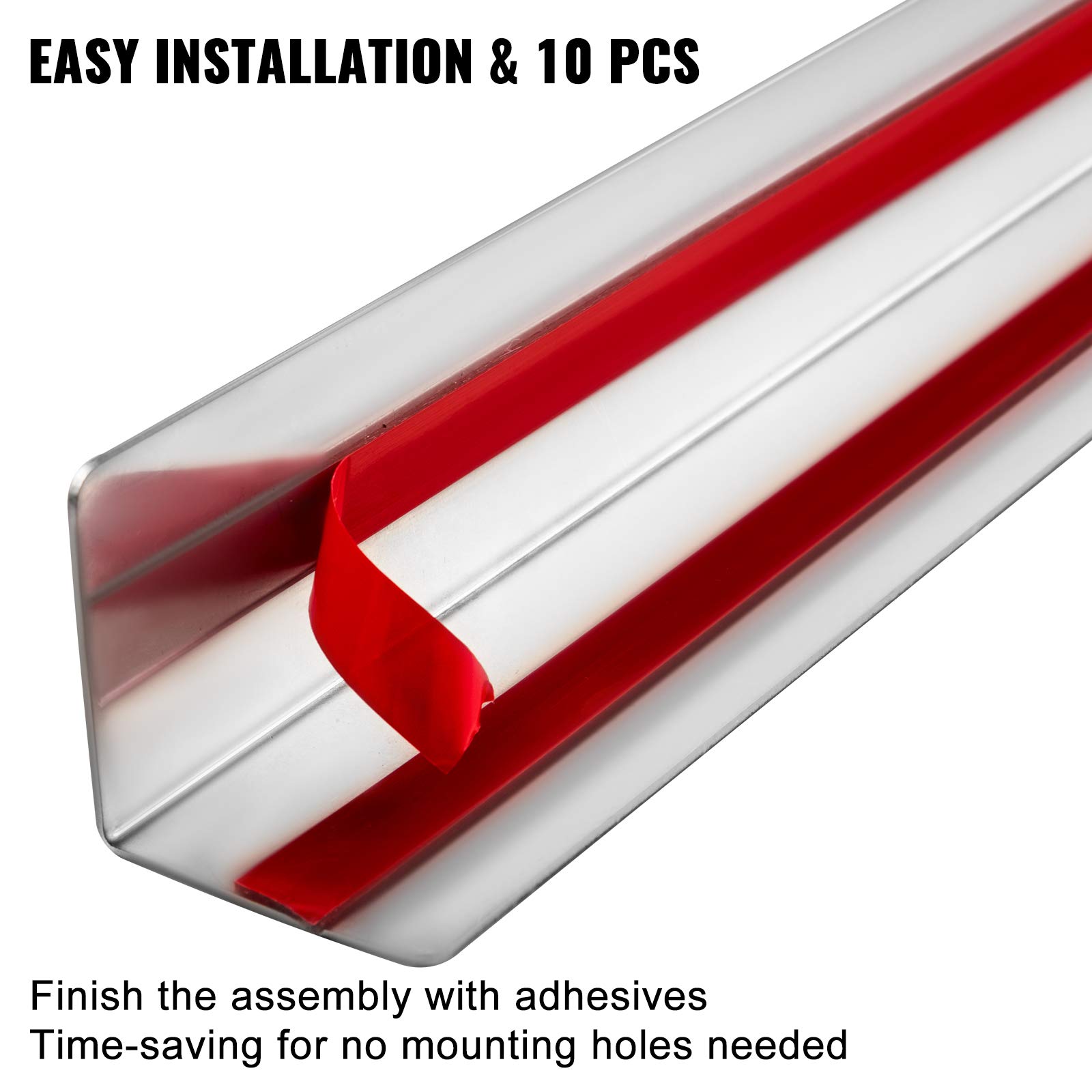 VEVOR Stainless Steel Corner Guards 0.5 x 0.5 x 48 inch Metal Wall Corner Protector Pack of 10 Corner Guards 20 Ga 304 Stainless Corner Guard with 90-Degree Angle for Wall Protection and Decoration
