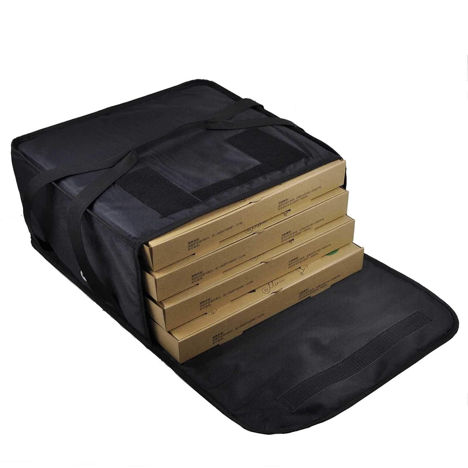 eZone Pizza Delivery Bag 18x18x8.5” (Holds 4x16” Box) Black Fully Insulated for Takeaway, 45.7 cm x 45.7 cm x 21.6 cm - Image 4