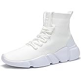 Santiro High Top Slip On Sneakers for Men Walking Tennis Shoes Lightweight Work Casual Gym Athletic Shoes