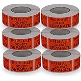 6 Rolls/3000 Labels,This is a Set Do Not Separate,Fluorescent Red Packing Labels(1" x 2")