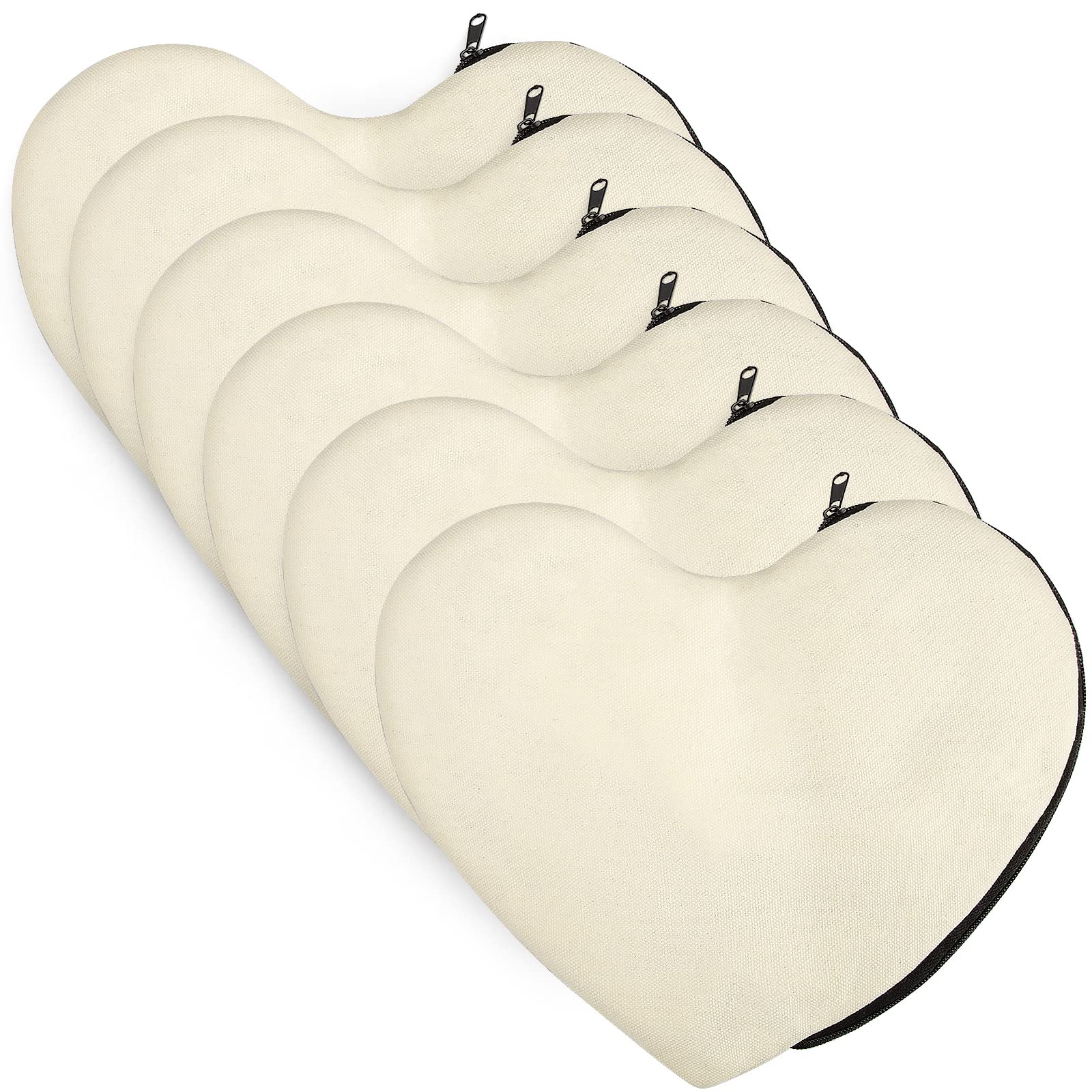 Sealmic Heart-shaped Fabric Bag, 6pcs DIY Cosmetic/Toiletry/Pencil Case, White, 25 x 20.5 cm