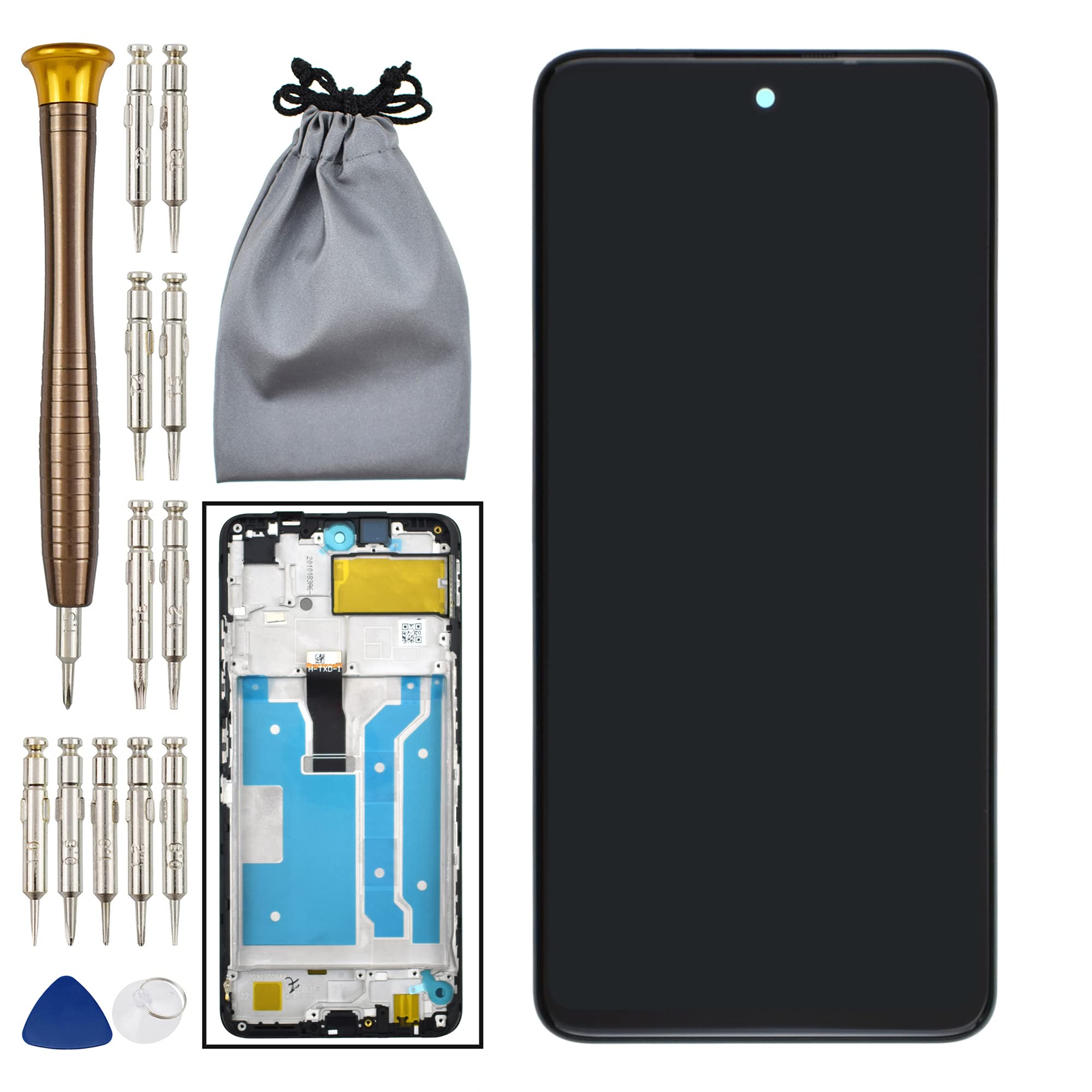 Double Sure Full LCD Display Touch Digitizer Screen+Screen Frame Replacement for Huawei Y7a Black P smart 2021 PPA-LX2