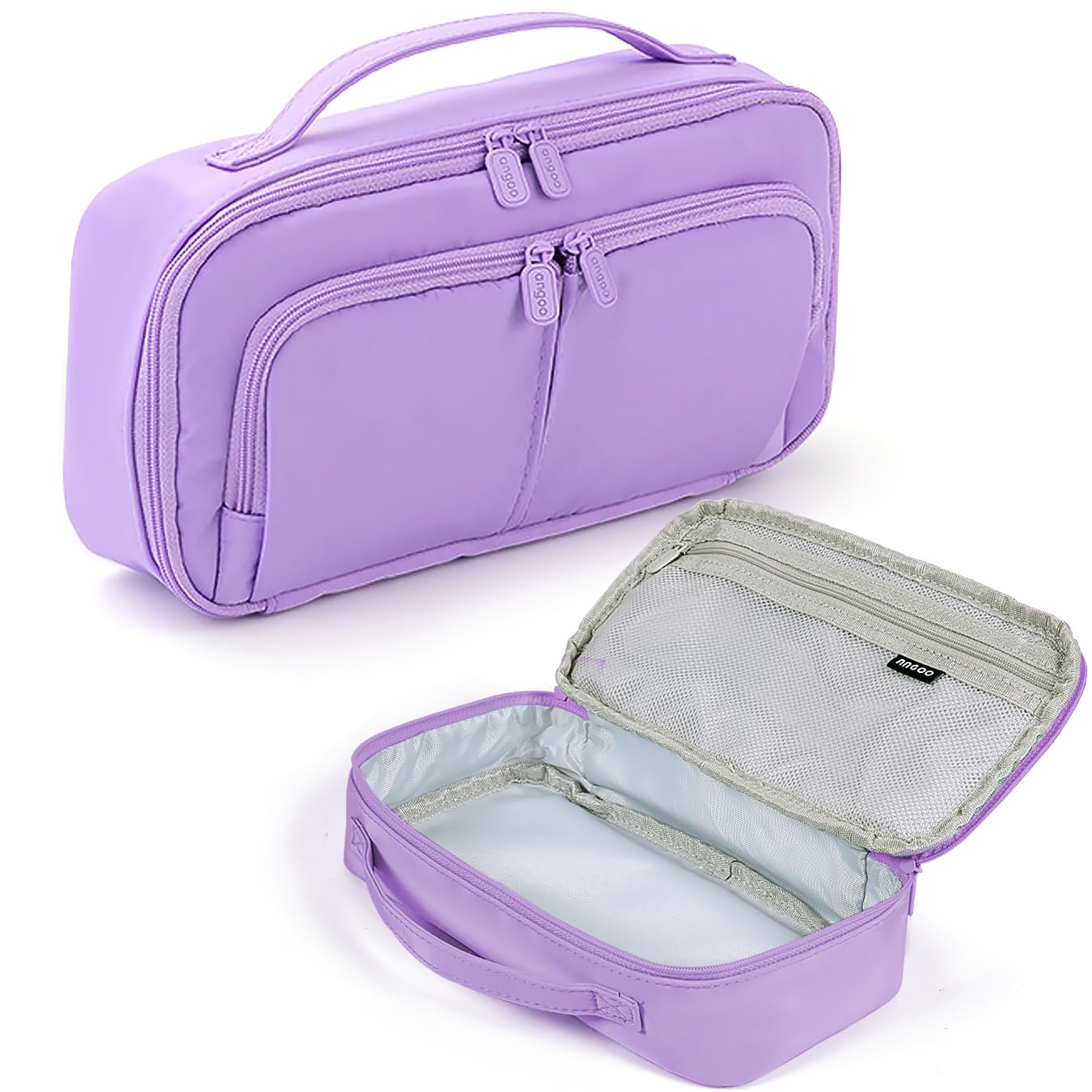 Pencil Case Large Capacity Pencil Cases for Students Kids Girls Boys, Portable Double Zipper Purple Pencil Pouch Organizer Bag School Office Aesthetic Supplies for Secondary School Teens Adults Women
