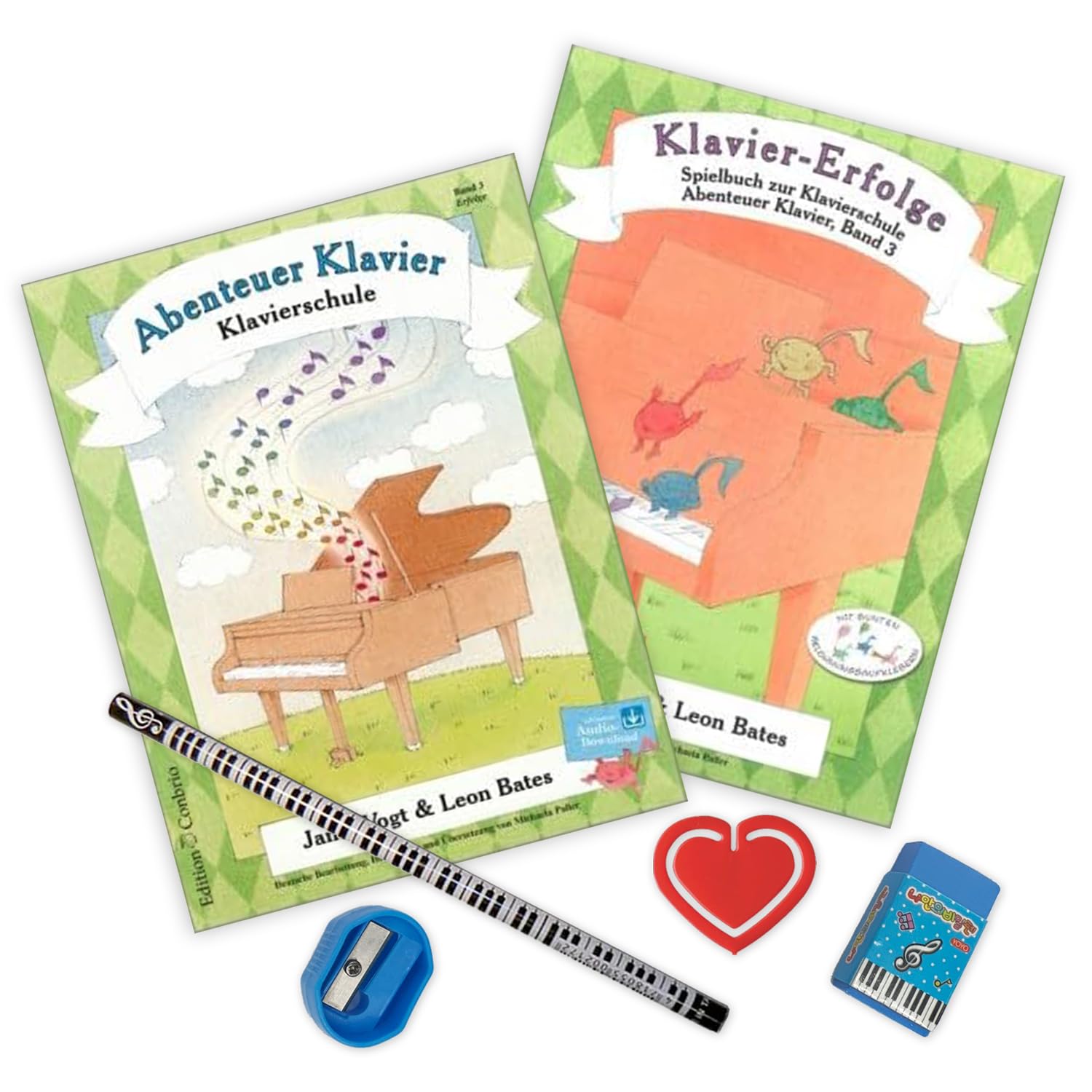 Abenteuer Klavier 3 9783909415281 ECB 6077 and Piano Achievements Playbook for Piano School 3 9783909415397 ECB 6088 Janet Vogt, Leon Bates and Gift