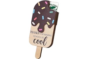 KATINAT Ice Cream Teacher Appreciation Gift Card Holder, Teacher Appreciation Gifts for Women, 5-Layered Wooden Thank You Gift Card Holders, End of Year Preschool Middle School High School Back to School