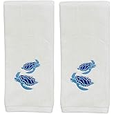 Serafina Home Summer Soft Absorbent Guest Bathroom Sea Turtle Hand Towels: Aqua Blue Turquoise Royal Blue Embroidery Design, 2 Piece