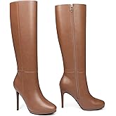 MERUMOTE Women's Stiletto Knee High Boots Platform Side Zipper Long Boots