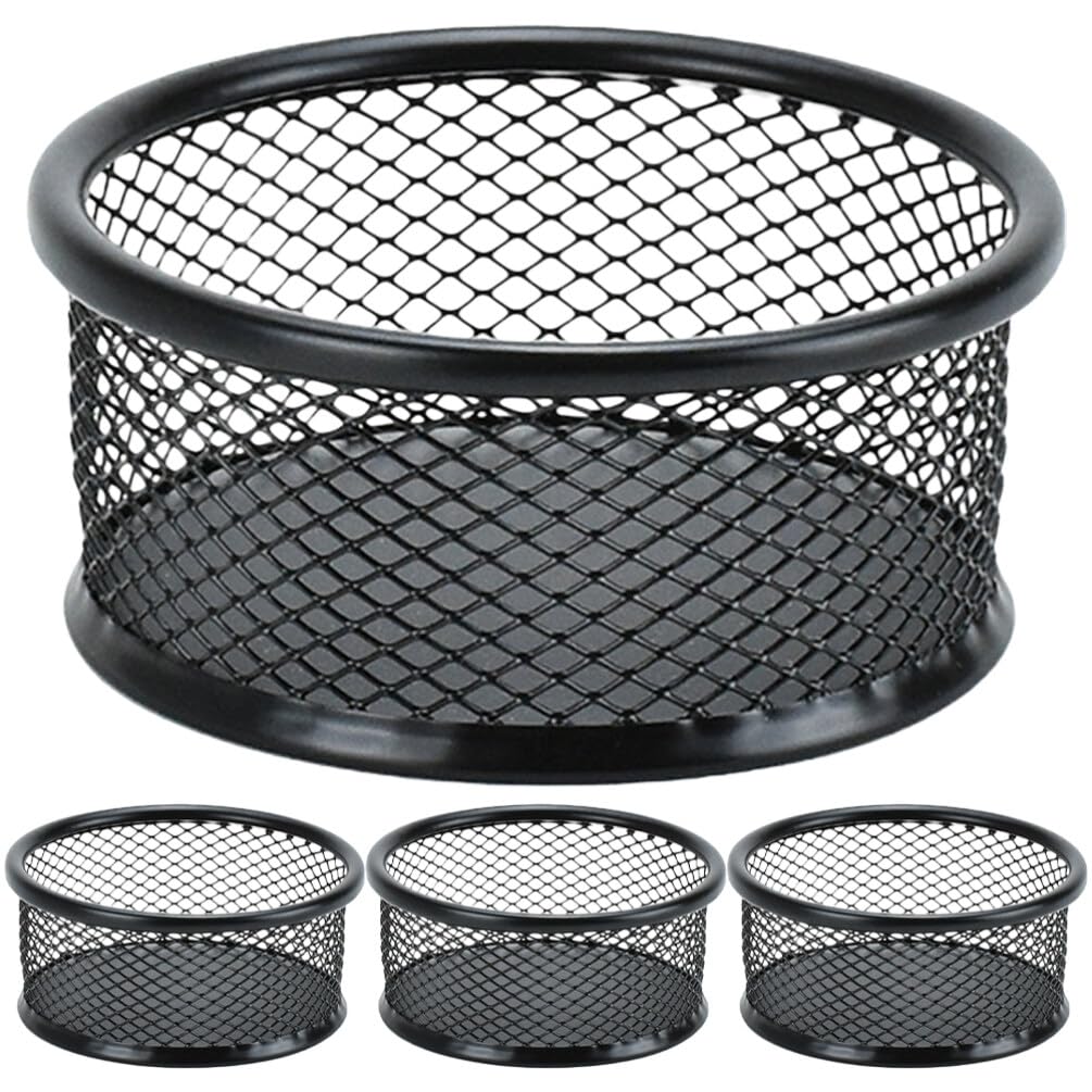 NUOBESTY Paperclip Holder Mesh Desktop Container for Office Desk Organiser Stackable Clip Storage Small Office Supplies Holder 3.5X3.5X1.6 Inches