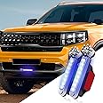 2 Pcs LED Wind Powered Vehicle Lights, Car Lamp No Need External Power Supply, Waterproof Car Wind Energy Daytime Light, Auto LED Daytime Running Lights for General Purpose Vehicle (Blue)