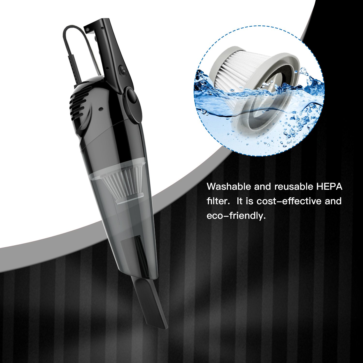 2 in 1 Stick and Handheld Vacuum 600W Corded Upright Lightweight Stick Vacuum and Handheld Vacuum Cleaner with HEPA Filtration Crevice Tool and Brush Accessories