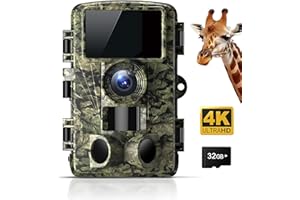 Trail Camera 4K 48MP Game Camera with 32GB Memory Card No Glow Infrared LEDs with 98ft Night Vision Motion Activated Waterpro