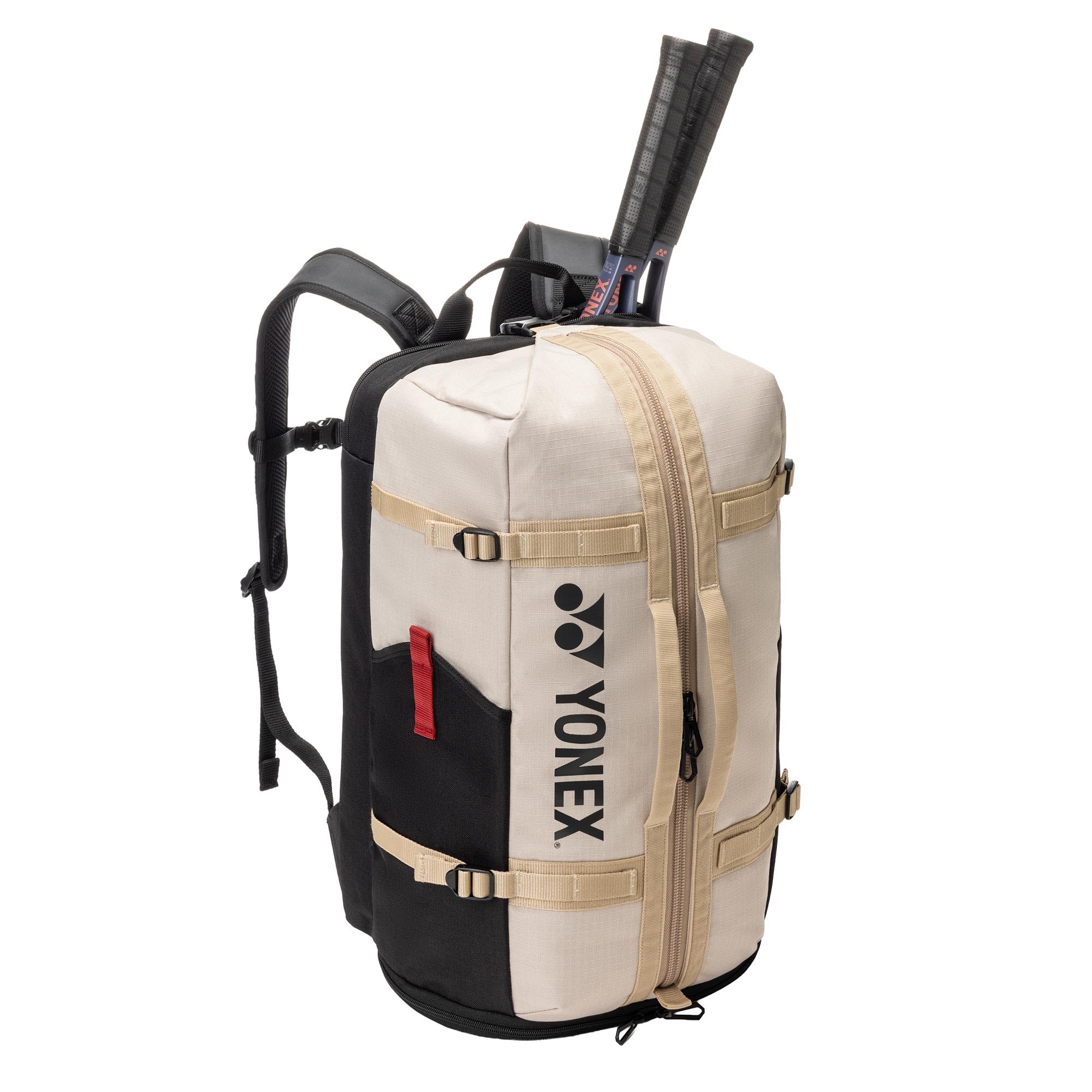 Photo 1 of YONEX GEALOGIC Backpack - Unisex Tennis Sports Bag with Shoe Compartment YKK Zippers Chest Strap and Wide Back Opening System, 40L, Black