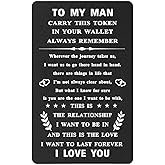 TGCNQ To My Man Wallet Insert, I Love You Gifts for Him Boyfriend Unique, Boyfriend Birthday Card, Anniversary Wedding Gifts for Husband, Valentines Day Gift for Men Christmas Stocking Stuffers