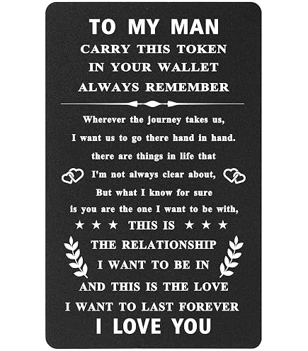 Engraved Metal Wallet Insert Card For Him – I Love You Note, Anniversary Gift For Boyfriend, Husband, Deployment Idea - View #6