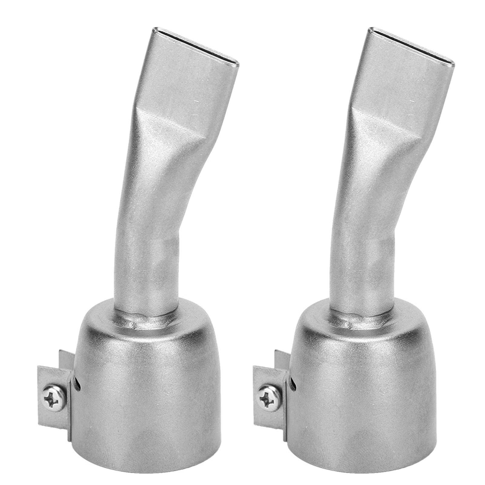 Hot Air Gun Welding Nozzle, 2pcs Stainless Steel Welding Gun Nozzle, Flat Nozzle Welding Heat for PVC Plastic Sheet Soldering Accessories
