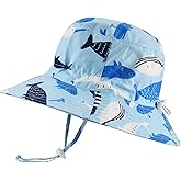 Baby Sun Hat Adjustable - Toddler Kids Beach Pool Bucket UPF 50+ Wide Brim Chin Strap Summer Play Hat