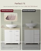 VASAGLE Under Sink Cabinet 30 x 60 x 64 cm Cloud White Beige 3 Drawers view 7
