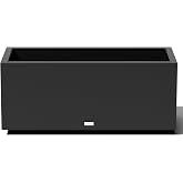 Veradek Block Series Long Box Planter - Rectangular Outdoor Planter | Made From Durable Plastic With Double-Walled Construction. Modern Porch/Patio D&eacute;cor for Plants and Flowers