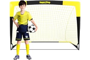Happy Jump Soccer Goal Pop Up Foldable Soccer Net for Backyard 3x2.2FT,4x3FT,5x3.6FT,7x5FT