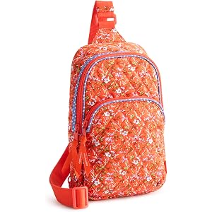 Vera Bradley Women's Premium Cotton Lorman Sling Backpack – Crossbody Purse for Travel