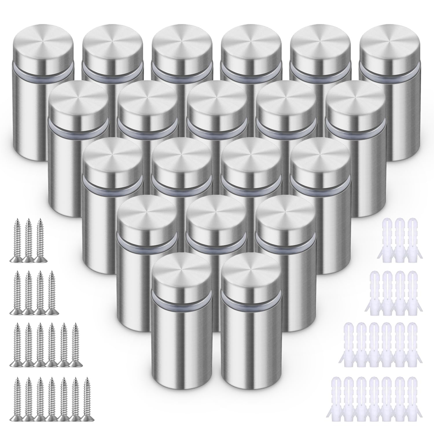 Glass Sign Fixings Standoff Bolt Stainless Steel,Wall Advertising Display Nails for Acrylic Posters Picture Frames Mirrors Holder 20pcs (12x25mm)