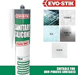 EVO-STIK Sanitary Silicone Sealant Clear Kitchen Bathroom Waterproof Mould view 5