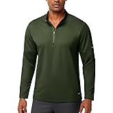 MIER Golf Quarter Zip Pullover for Men Dry Fit Long Sleeve Fleece Lined T-Shirts for Running Athletic Workout Gym, Midweight
