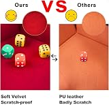 SIQUK 2 Pieces Dice Tray Hexagon Folding PU Leather Velvet Red Blue view 7