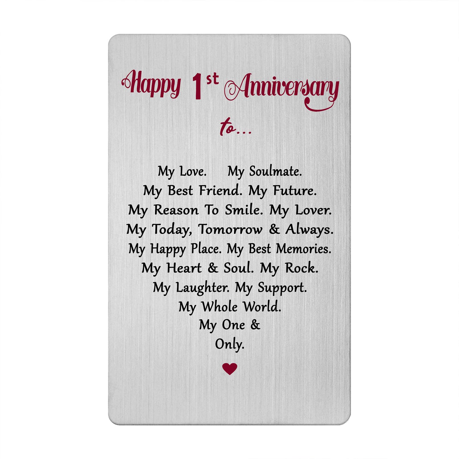 1 Year Anniversary Card for Men Women Him Her- Romantic 1st One First Anniversary Keepsake Gifts for My Love