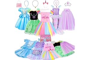 Meland Princess Dress Up - Dress Up Clothes for Girls with Toys,Christmas Birthday Gift for Toddler Girls 3,4,5,6,7,8 Years