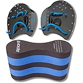 Sporti Power Swim Hand Paddles Adjustable Straps, for Unisex-Adults &amp; Kids | Durable &amp; Lightweight Polypropylene, Custom Fit, Lap Training, Stroke Drills, Resistance Tool, Pair Included, Youth To Adult
