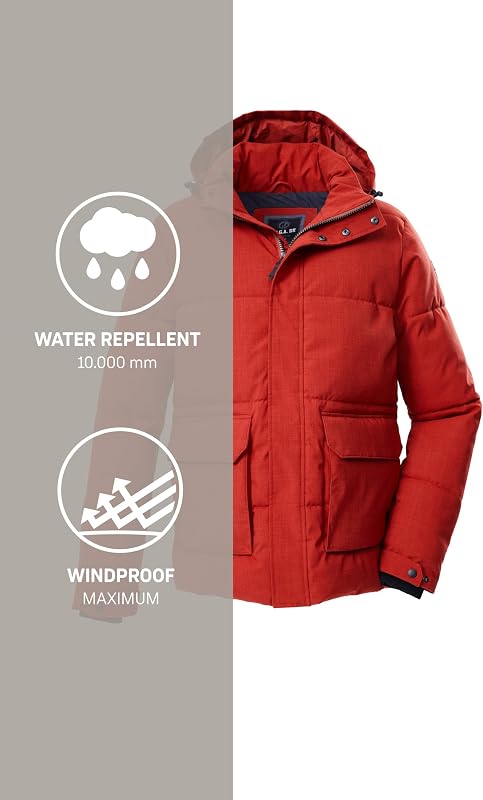 Uomo Giacca trapuntata/funzionale in piuma d'oca con cappuccio senza zip GW 26 MN QLTD JCKT, feuerrot, XL, 43518-000