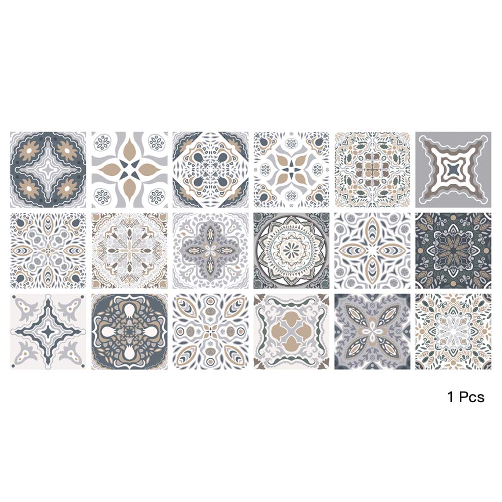 Alwayspon Vinyl Floor Wall Tiles Sticker, Waterproof Non-Slip Splashback Tiles Decal for Kitchen Bathroom, Self-Adhesive Peel and Stick PVC DIY Home Decor, 23.6x47.2”/60x120cm, 1 Pcs